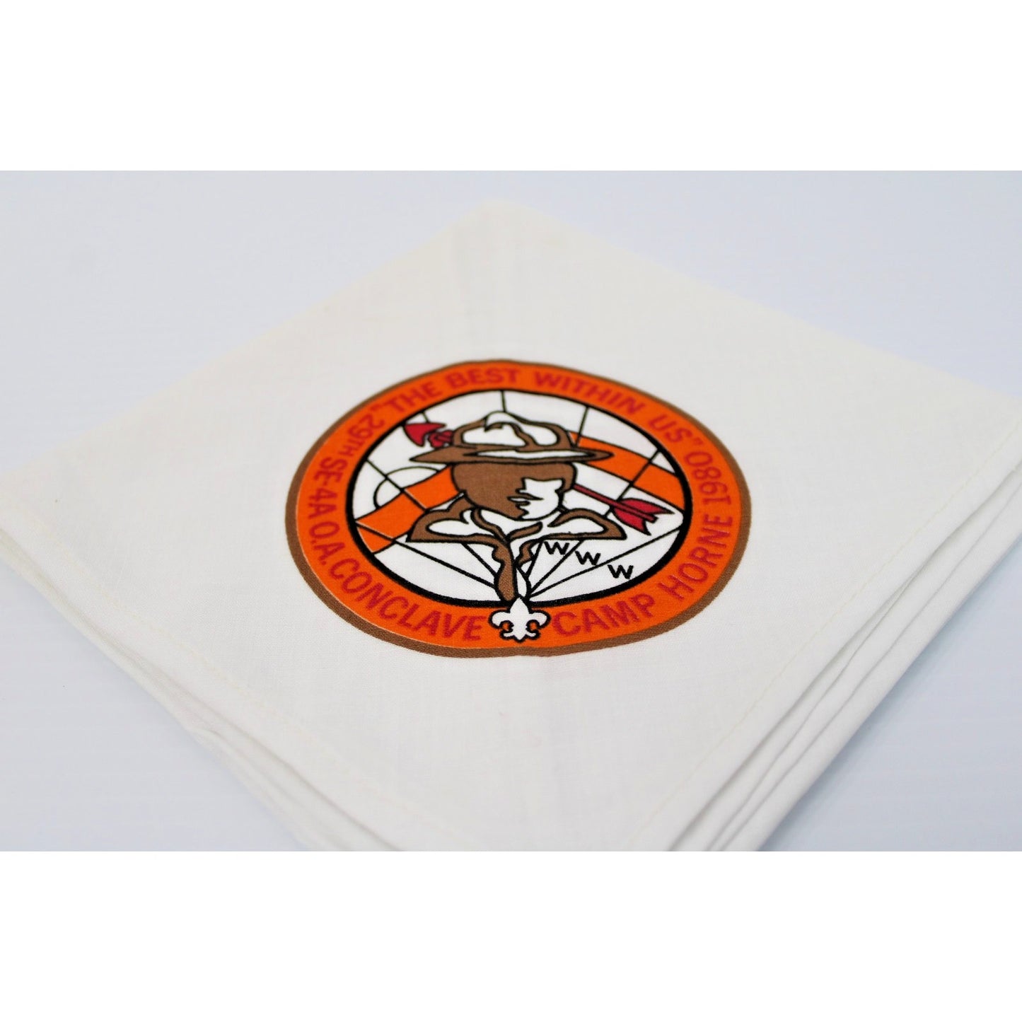 Vintage BSA Scouts Neckerchief Camp Horne 1980 29th SE-4A O.A.Conclave