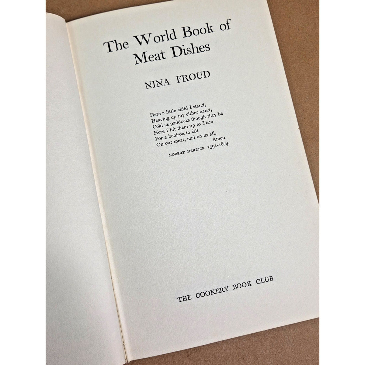 Vintage 1970 The World Book of Meat Dishes by Nina Froud - Rare Cookbook HC DJ