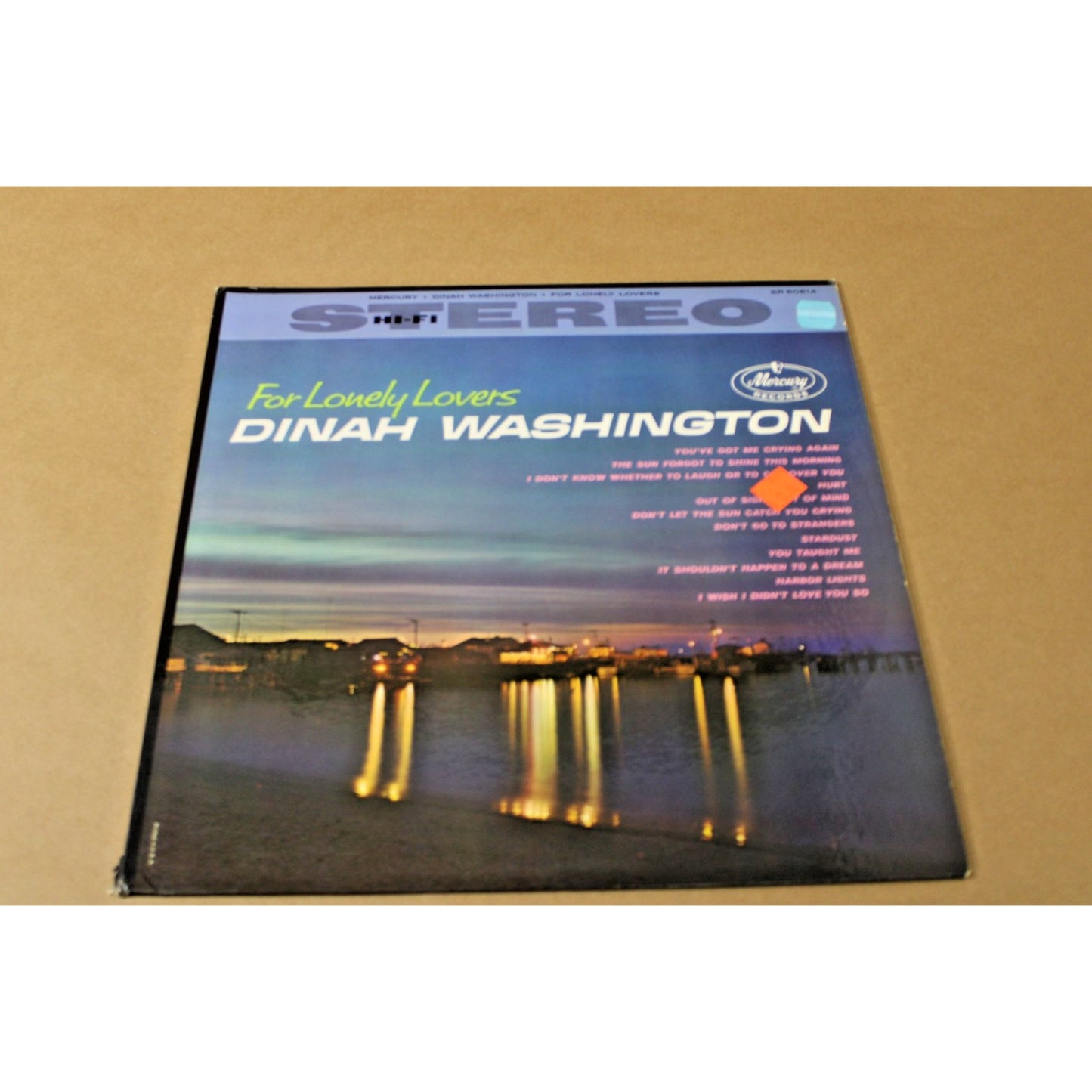 1960 Vtg. Jazz Album, Tuscaloosa, AL Native Dinah Washington- For Lonely Lovers