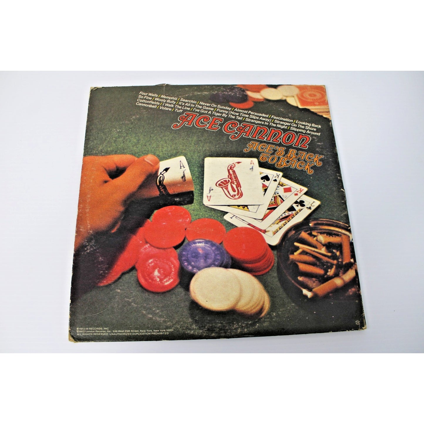 Ace Cannon- Ace's Back to Back, 1972 Double LP Gatefold Memphis Sound Rockabilly