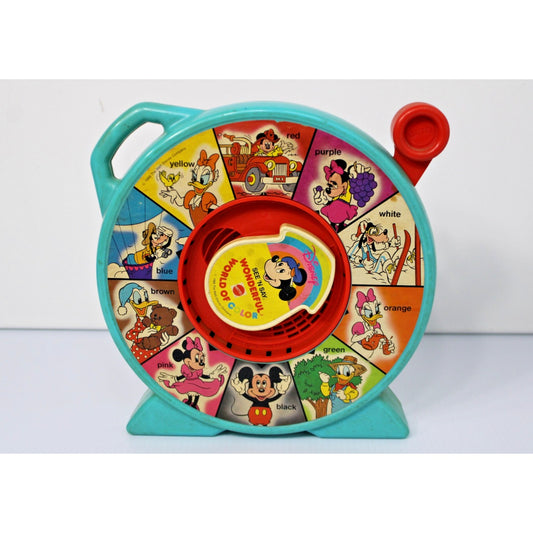 Vintage Mattel Disney Mickey Mouse See N Say Wonderful World Color, 1988- Works!