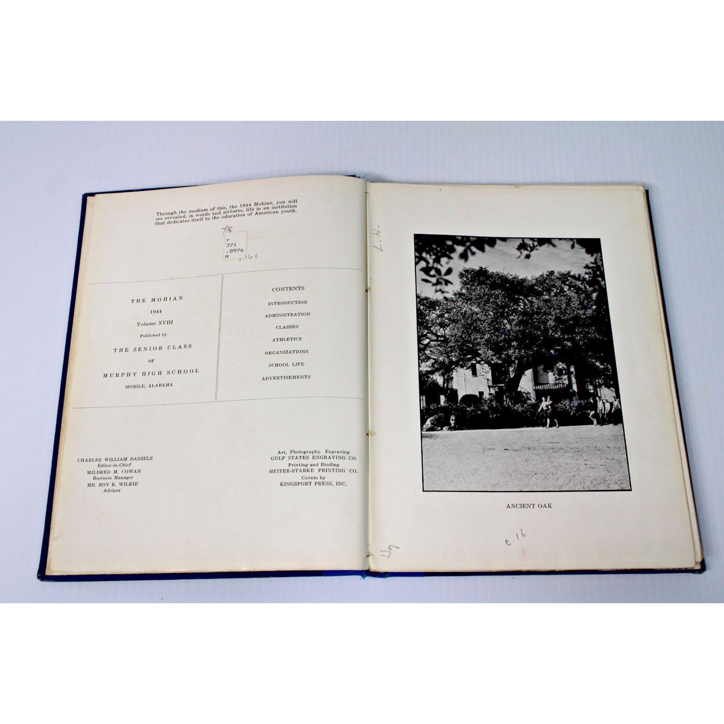 1944 Mohian Murphy High School Yearbook Mobile AL Alabama- WWII Era