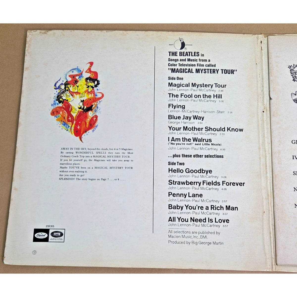 Vintage Beatles Magical Mystery Tour LP Rainbow Label+1969 Paul is Dead Clipping