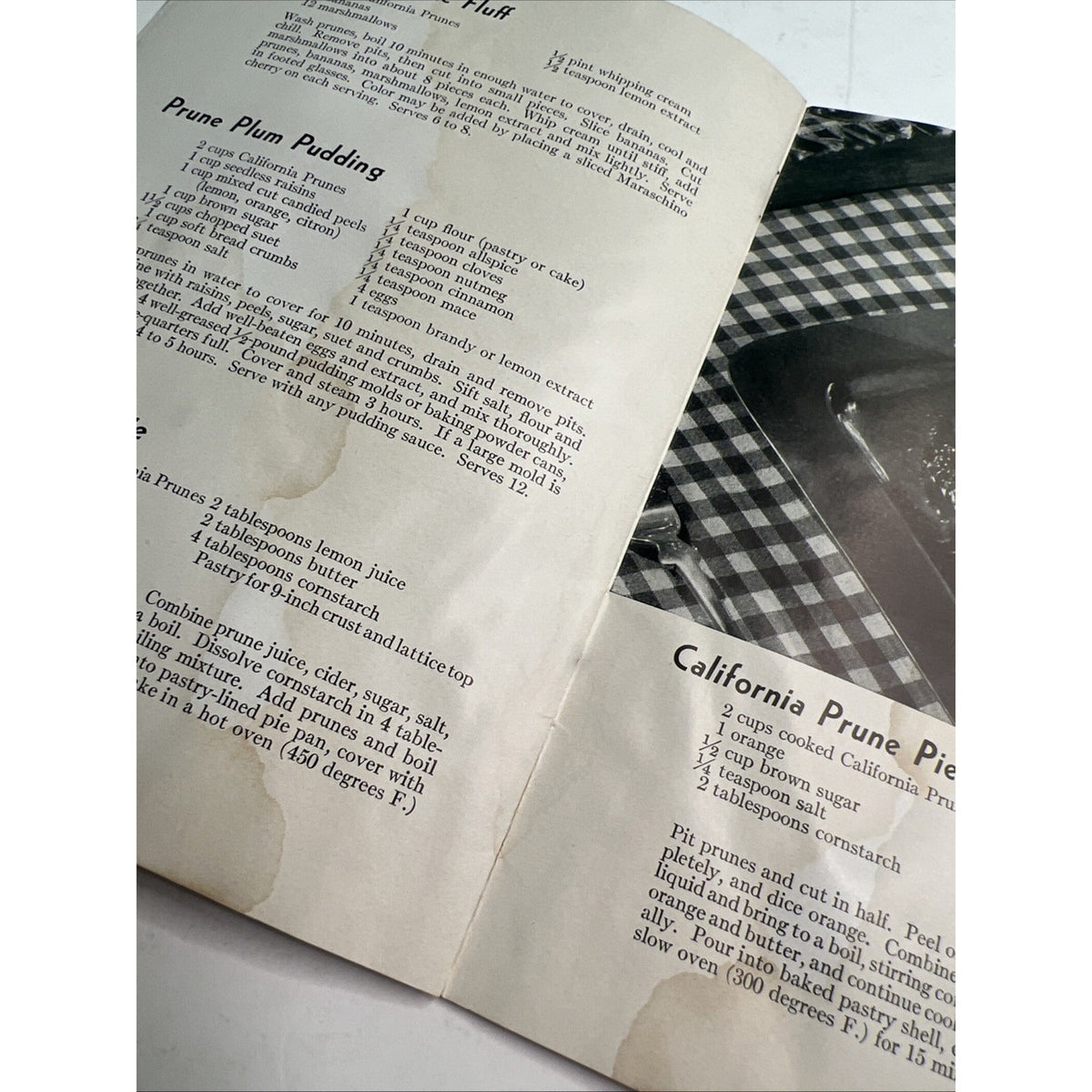 Vintage Advertising Recipe Booklet Prunes Add Variety United Prune Growers CA