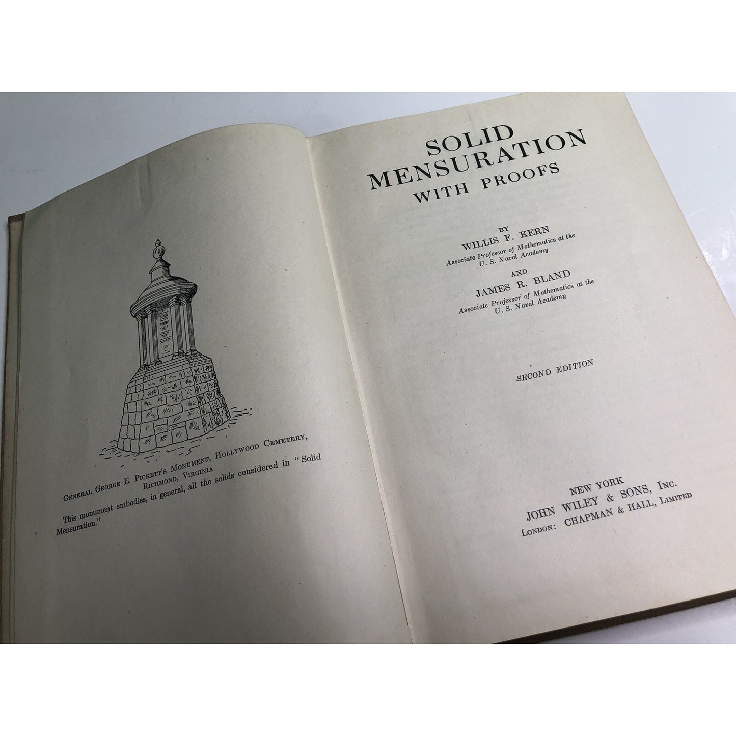 Solid Mensuration With Proofs By Kern & Bland 1946 2nd Edition 5th Printing HC
