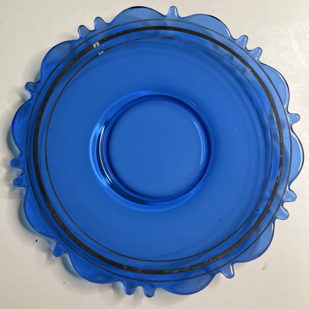 Two (2) L E Smith Mt Pleasant Cobalt Blue Cups & Saucers Vintage Pair
