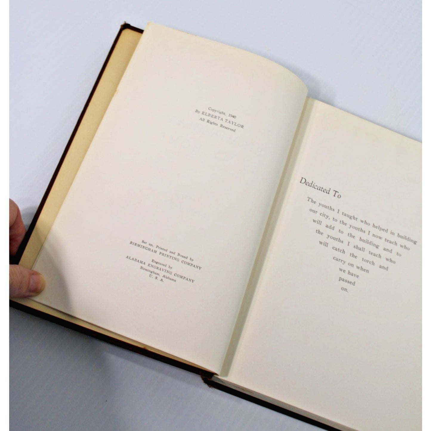RARE Signed Inscribed "Birmingham Is My Home" by Alberta Taylor, Alabama Writer