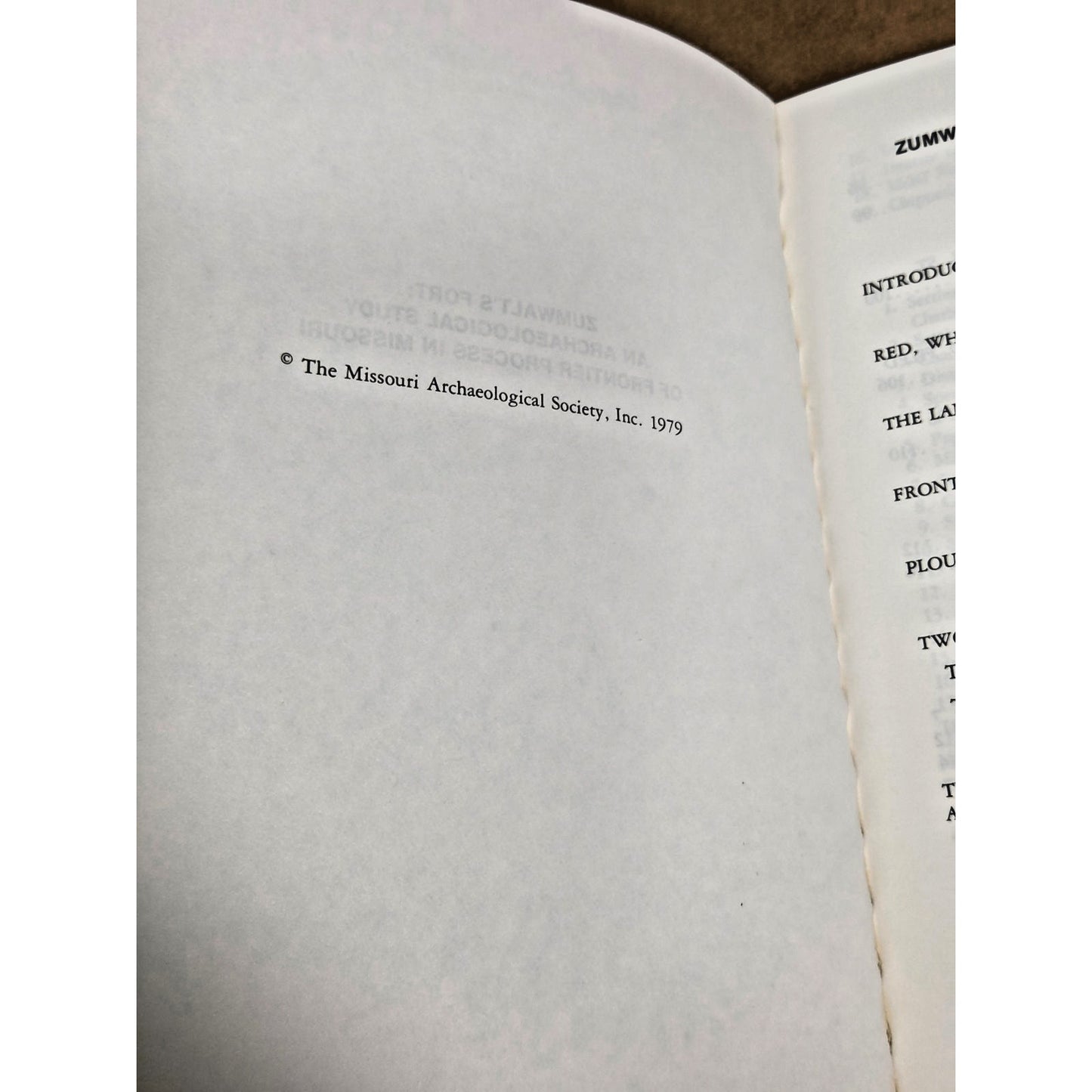 The Missouri Archaeologist Vol 40 1979 Fort Zumwalt Frontier History Archaeology