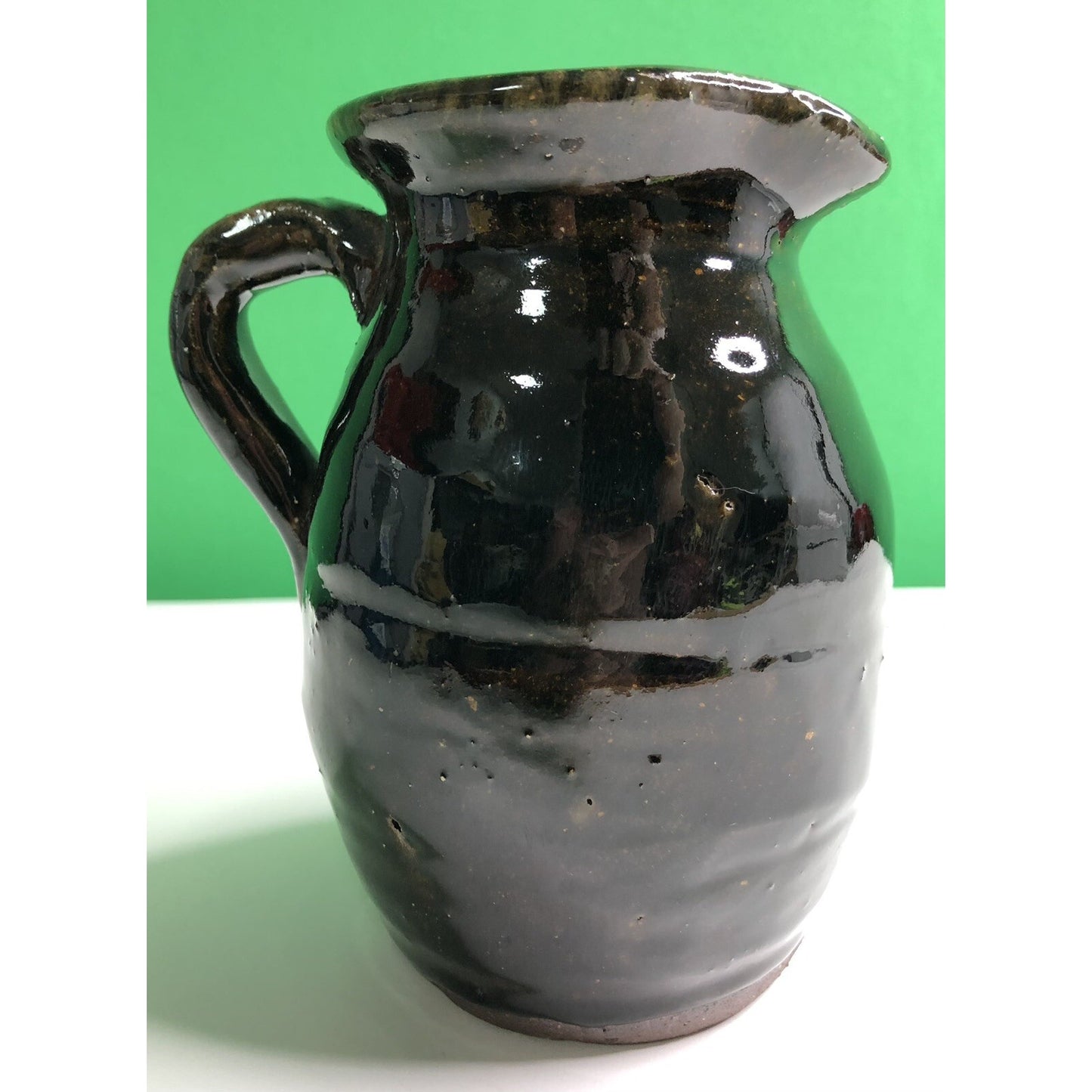 Signed Grace Nell Hewell (1933-2016) Folk Art Pottery Pitcher Georgia Potter