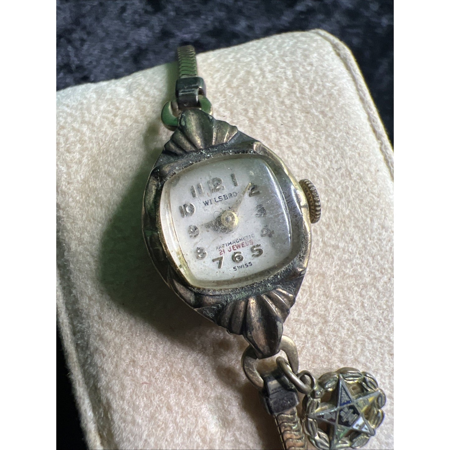 VINTAGE WELSBRO 21 JEWELS SWISS MECHANICAL WOMEN'S WATCH 10K RGF TOP SS BACK