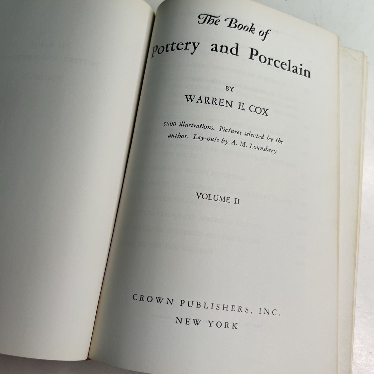 The Book Of Porcelain And Pottery Volumes 1 & 2 HC 14th Printing 1968 Cox Illus.