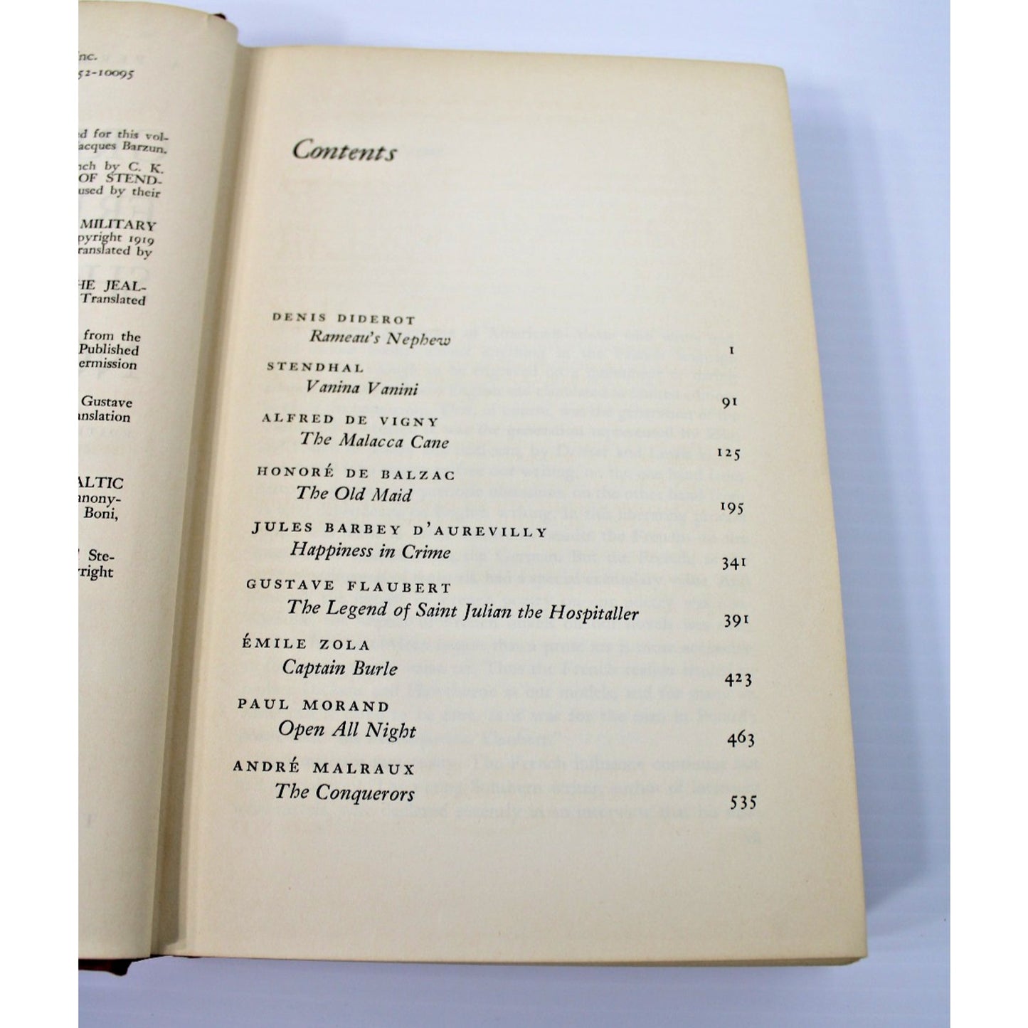 Great French Short Novels- Dial Permanent Library Book, 1952 De Balzac, Flaubert
