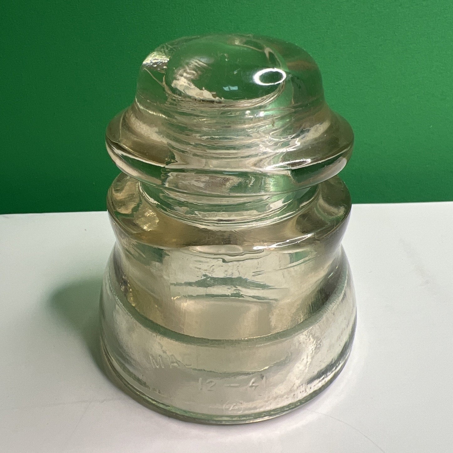 Vintage WHITALL TATUM No.1 12-41 Clear Glass Insulator Made in the USA