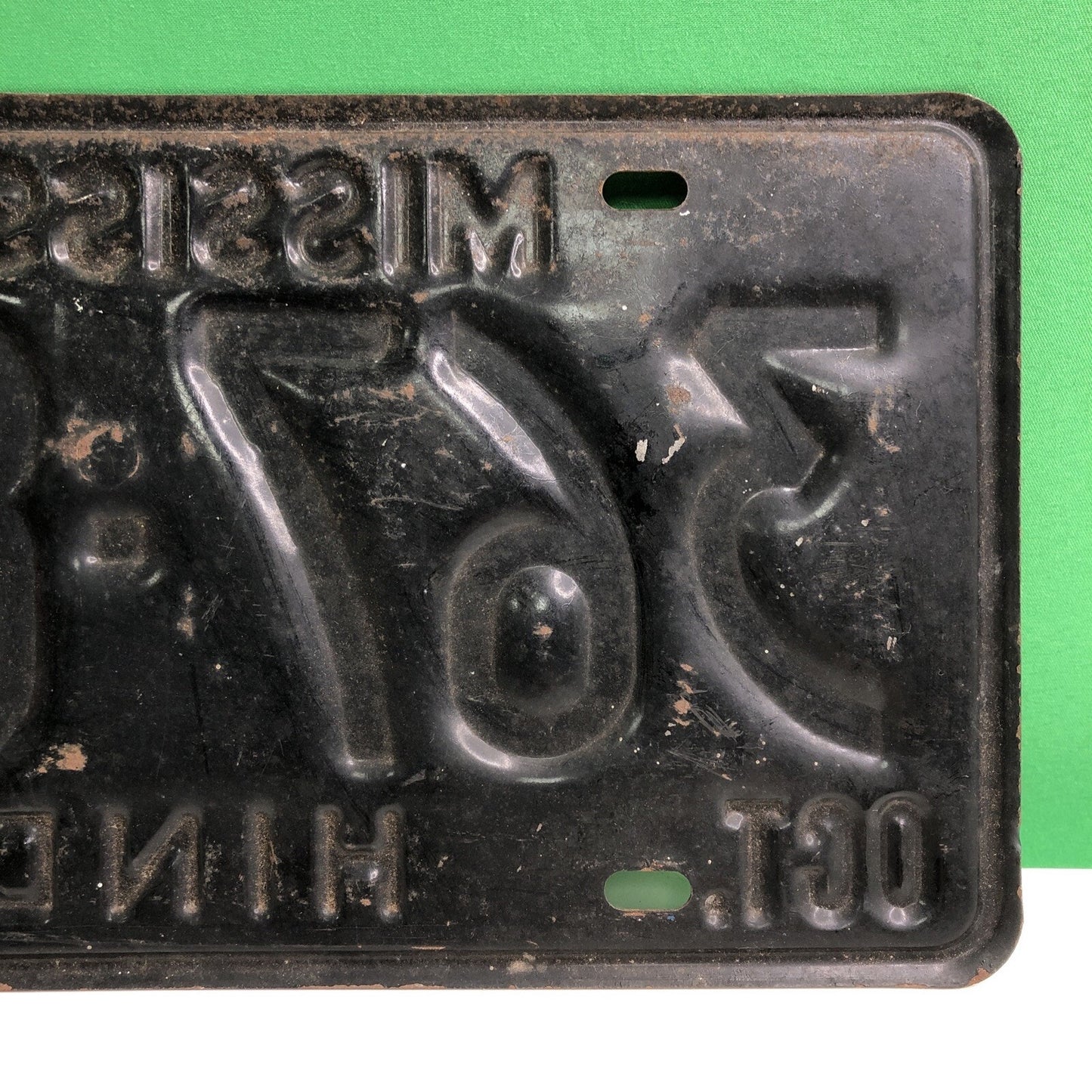 1956 Mississippi License Plate Car Tag Rat Rod Hinds County October Original