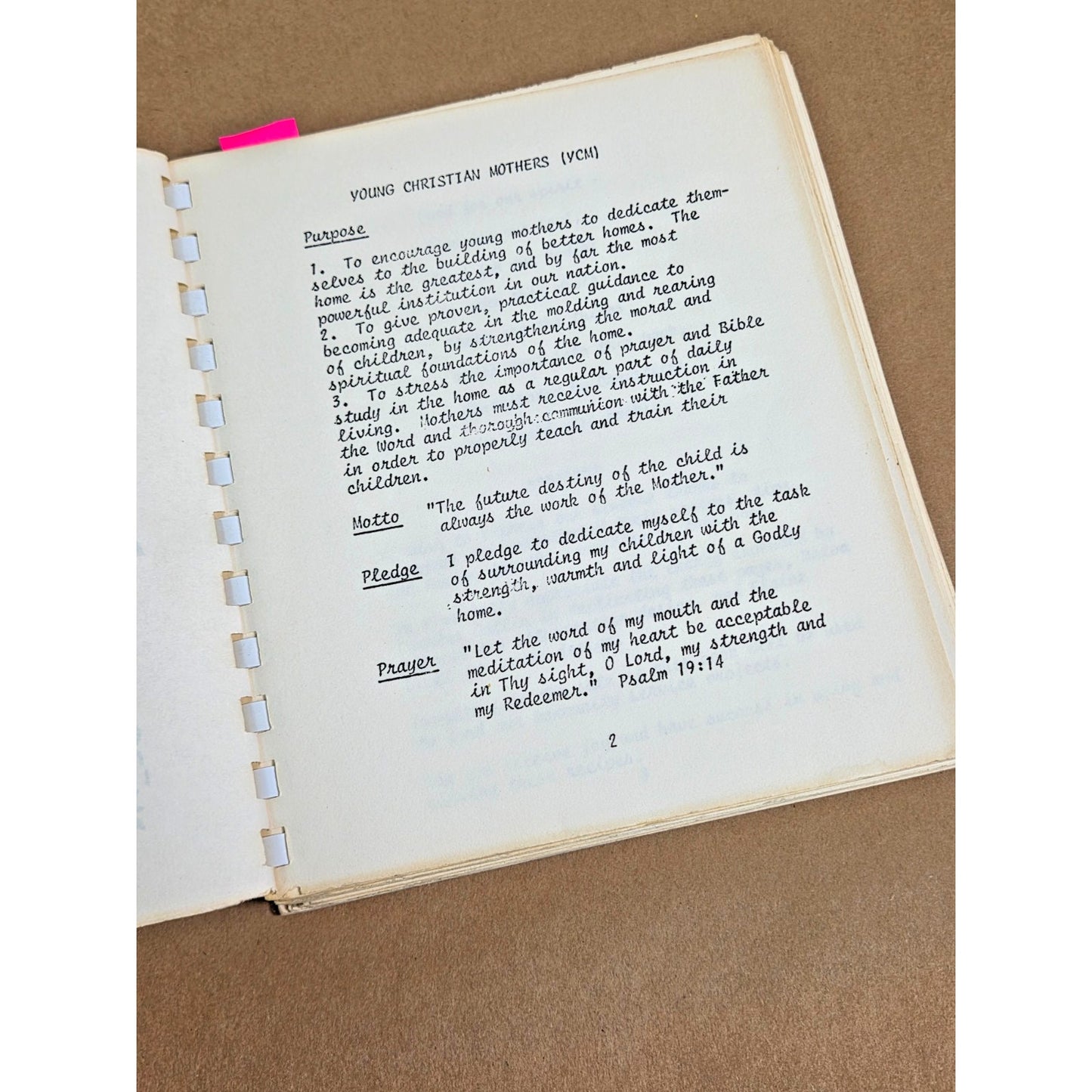 Vintage 1974 Young Christian Mothers Dallas Texas TX Community Cookbook