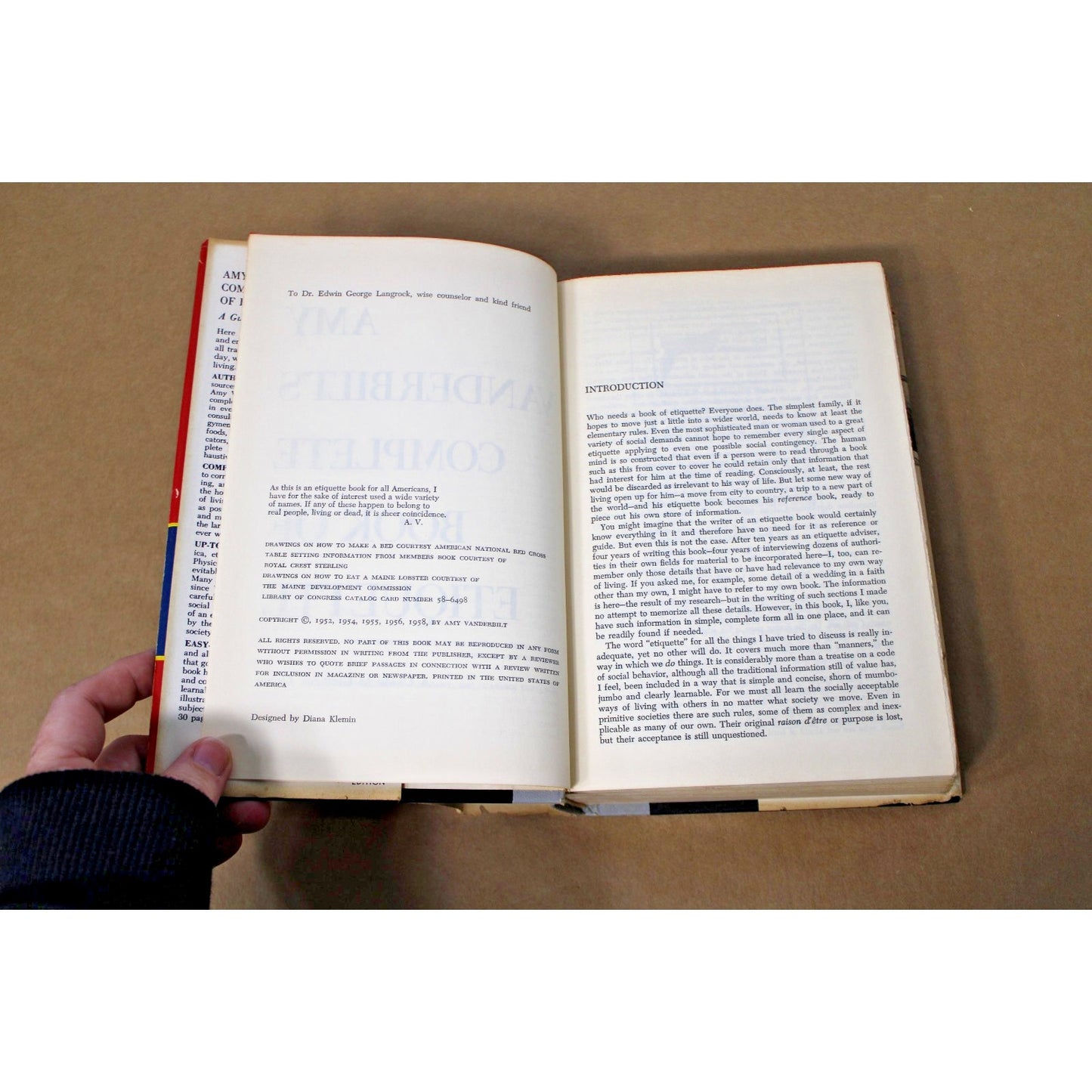Amy Vanderbilt’s Complete Book of Etiquette 1958 Book Club Ed. HC/DJ w/ Warhol