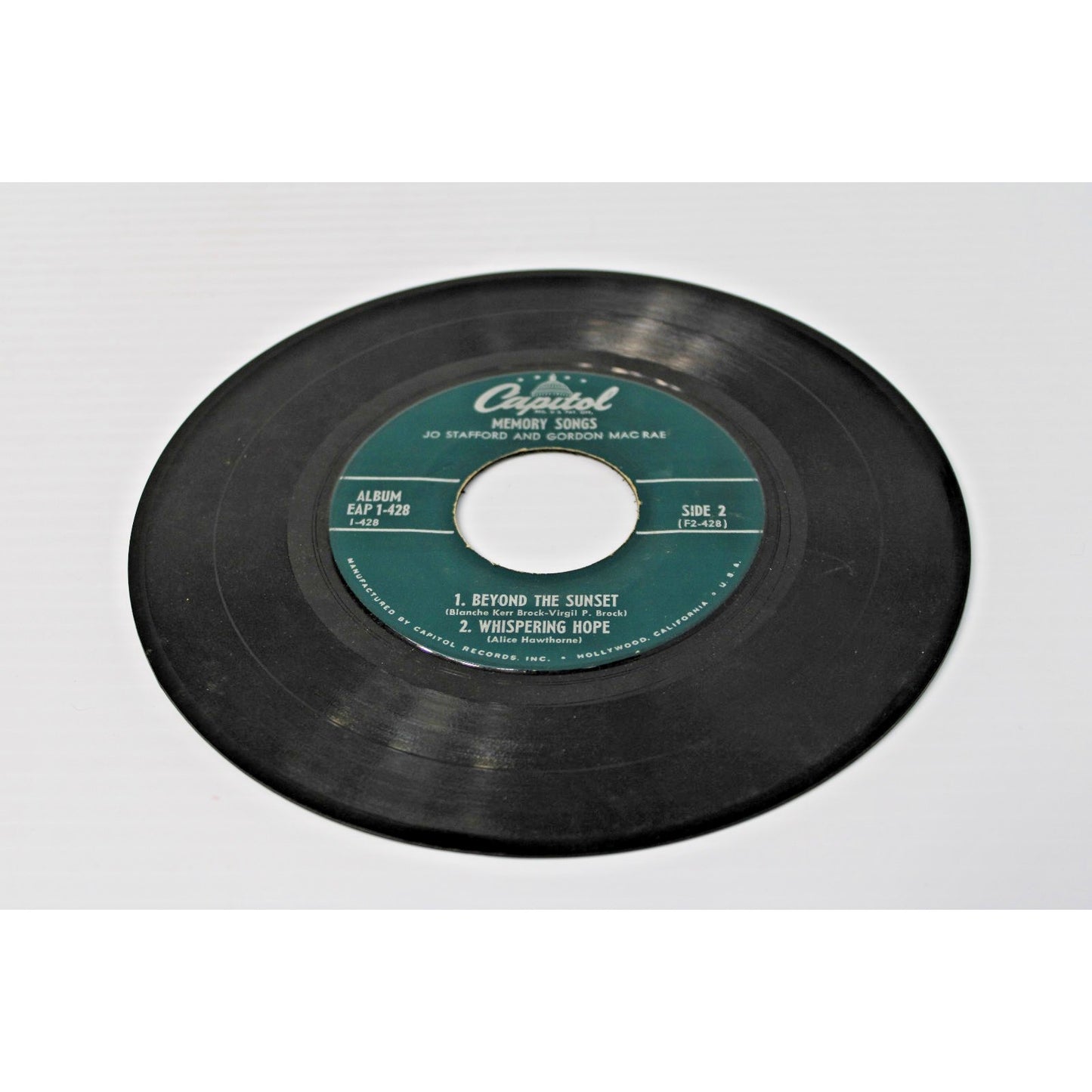 Jo Stafford Gordon MacRae 45rpm 1953 EP Capitol EAP 1-428 Memory Songs