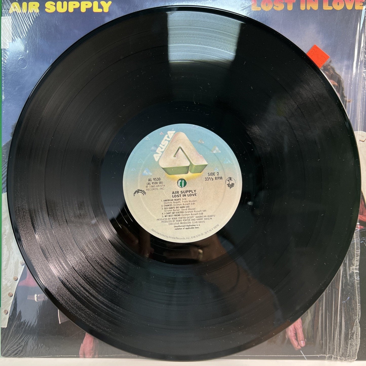Air Supply Lost in Love 1980 33 LP Vinyl Record Album AL 9530 Hype Stickers