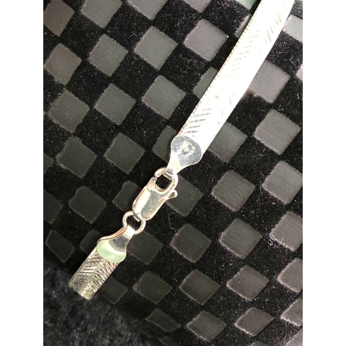 Sterling Silver 8” Herringbone Bracelet Diamond Cut Made In Italy Milor 925 Gift