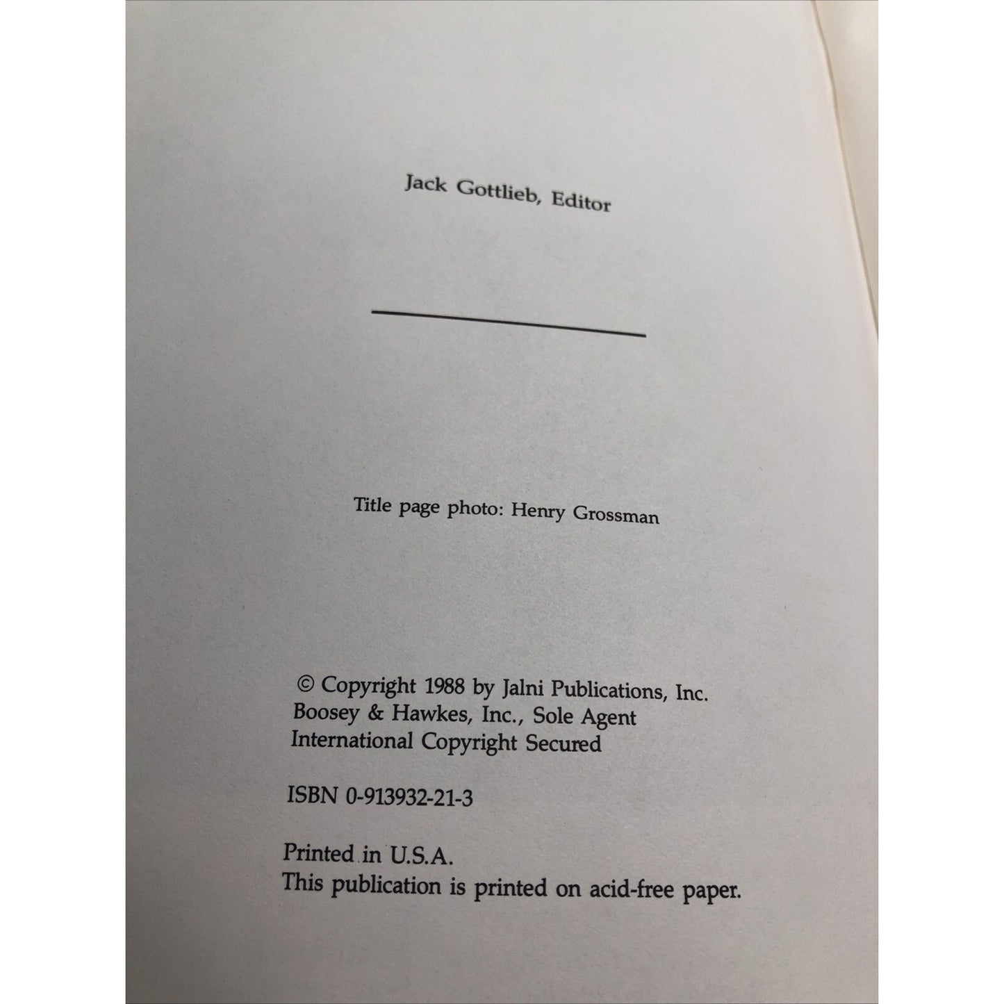 LEONARD BERNSTEIN: A COMPLETE CATALOG OF HIS WORKS 1988 Slight Warp