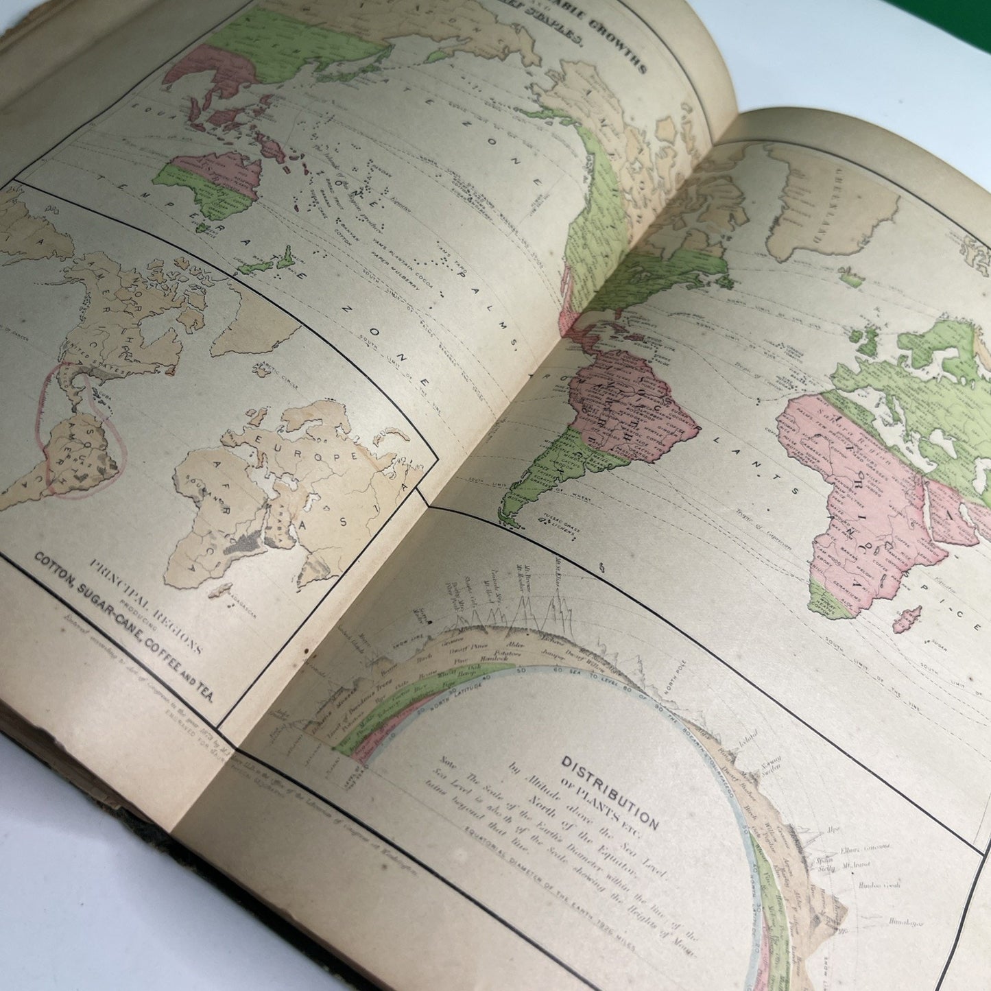 Maury's Physical Geography Revised 1891 Color Maps Charts & B/W Engravings HC