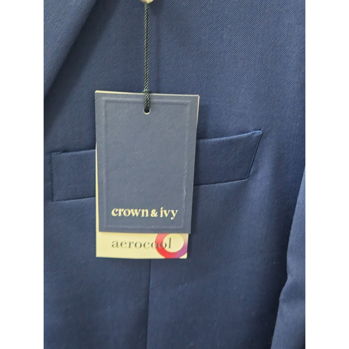 NWT Crown & Ivy Aerocool Blazer 48R Bright Blue Modern Fit Sport Coat Jacket