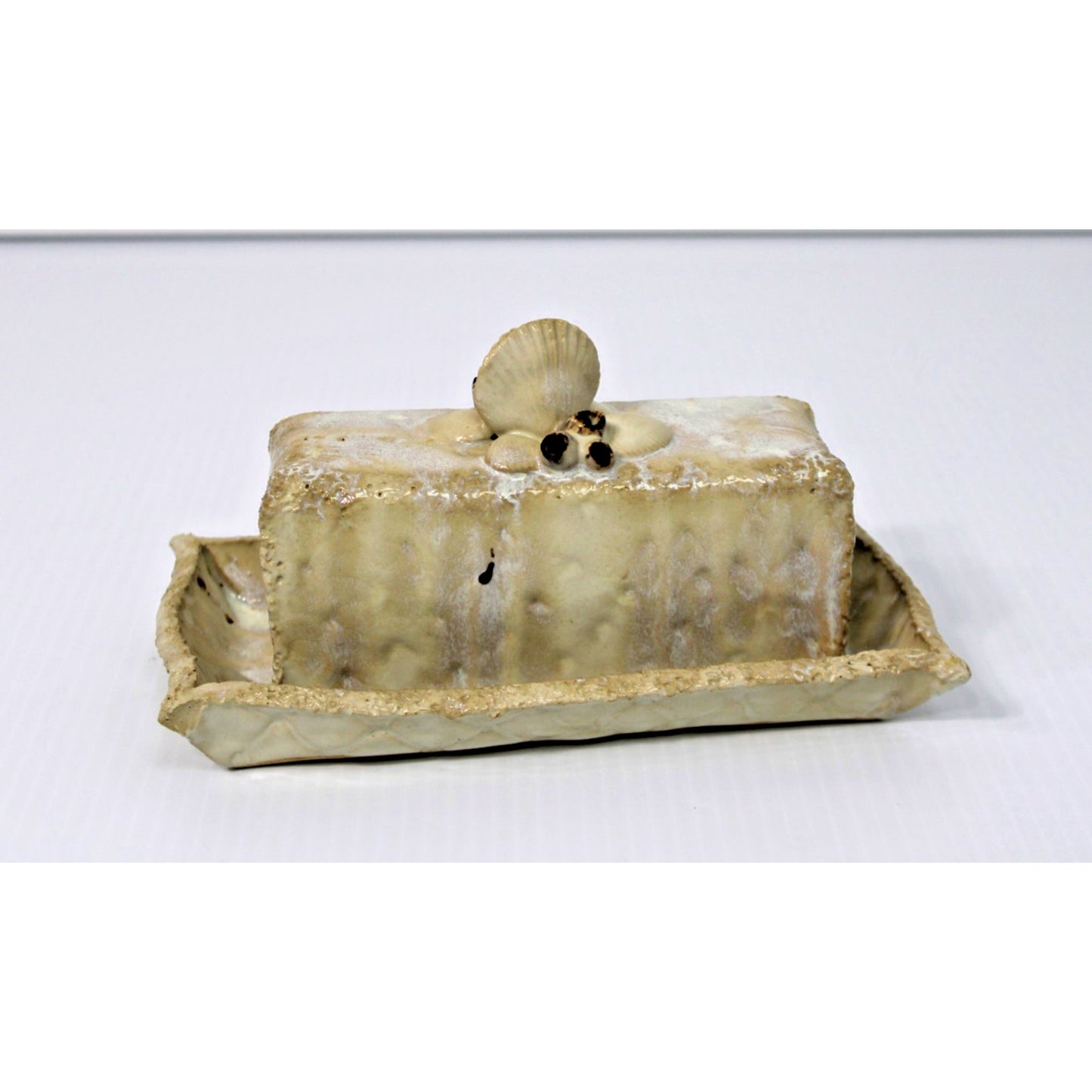 Giarrusso Coastal Pottery Butter Dish, Handmade Art Pottery, Mobile, Alabama