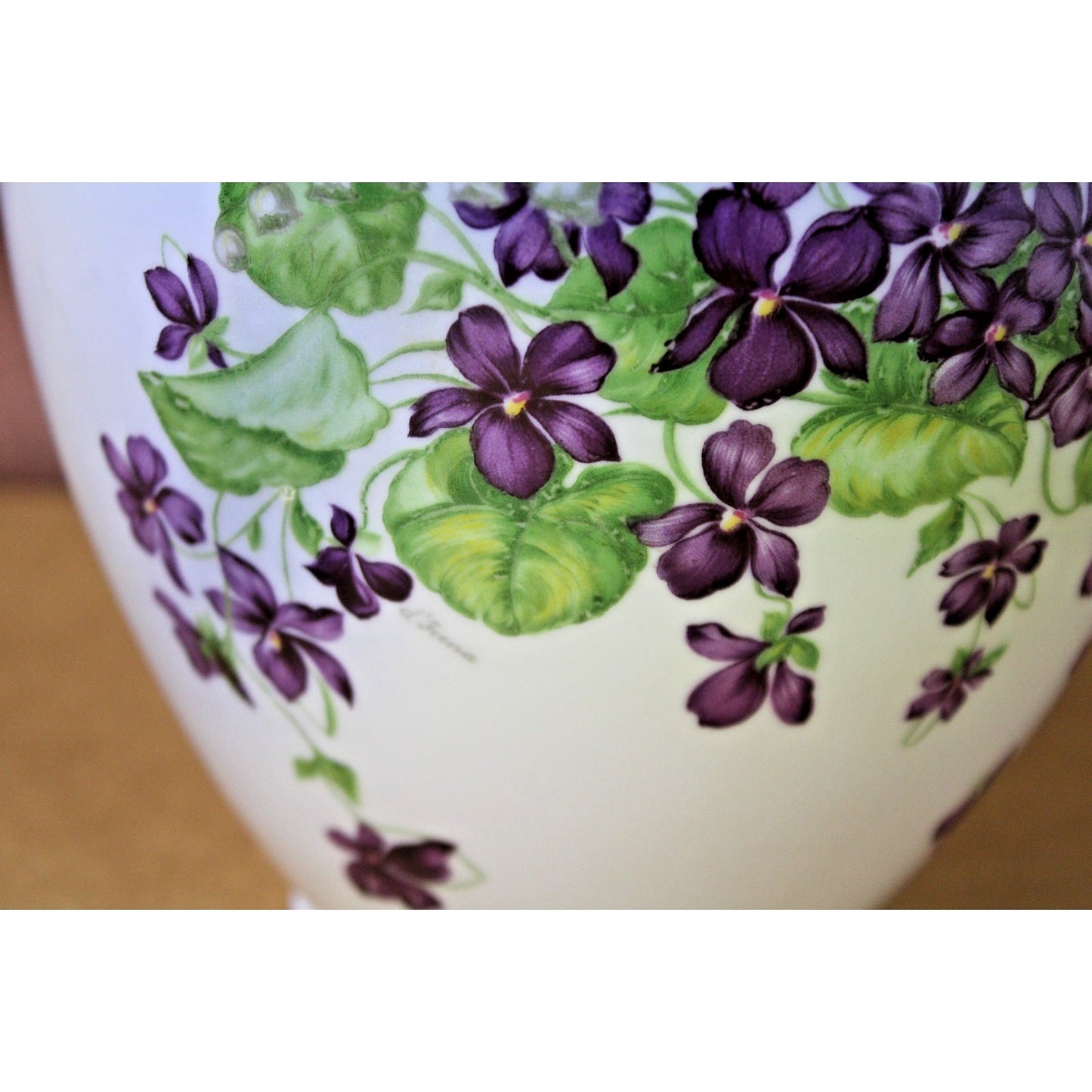 Vintage Hand Painted Porcelain Lidded Vase Urn Bavarian Studio Erich Parbus 13"