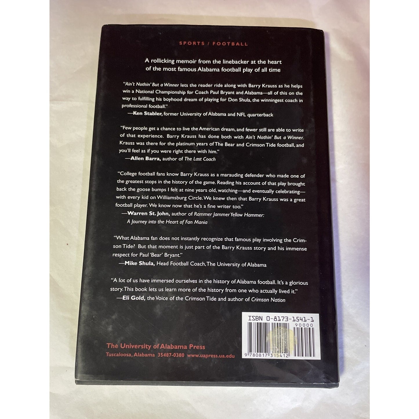 Ain't Nothin' but a Winner : Bear Bryant By Krauss And Moore (2006) SIGNED