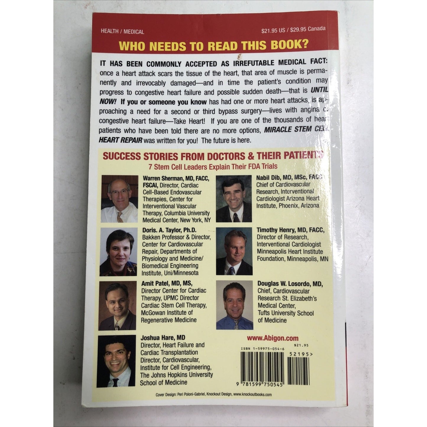 MIRACLE STEM CELL HEART REPAIR BY CHRISTIAN WILDE 2006 PB Medical Help Patients