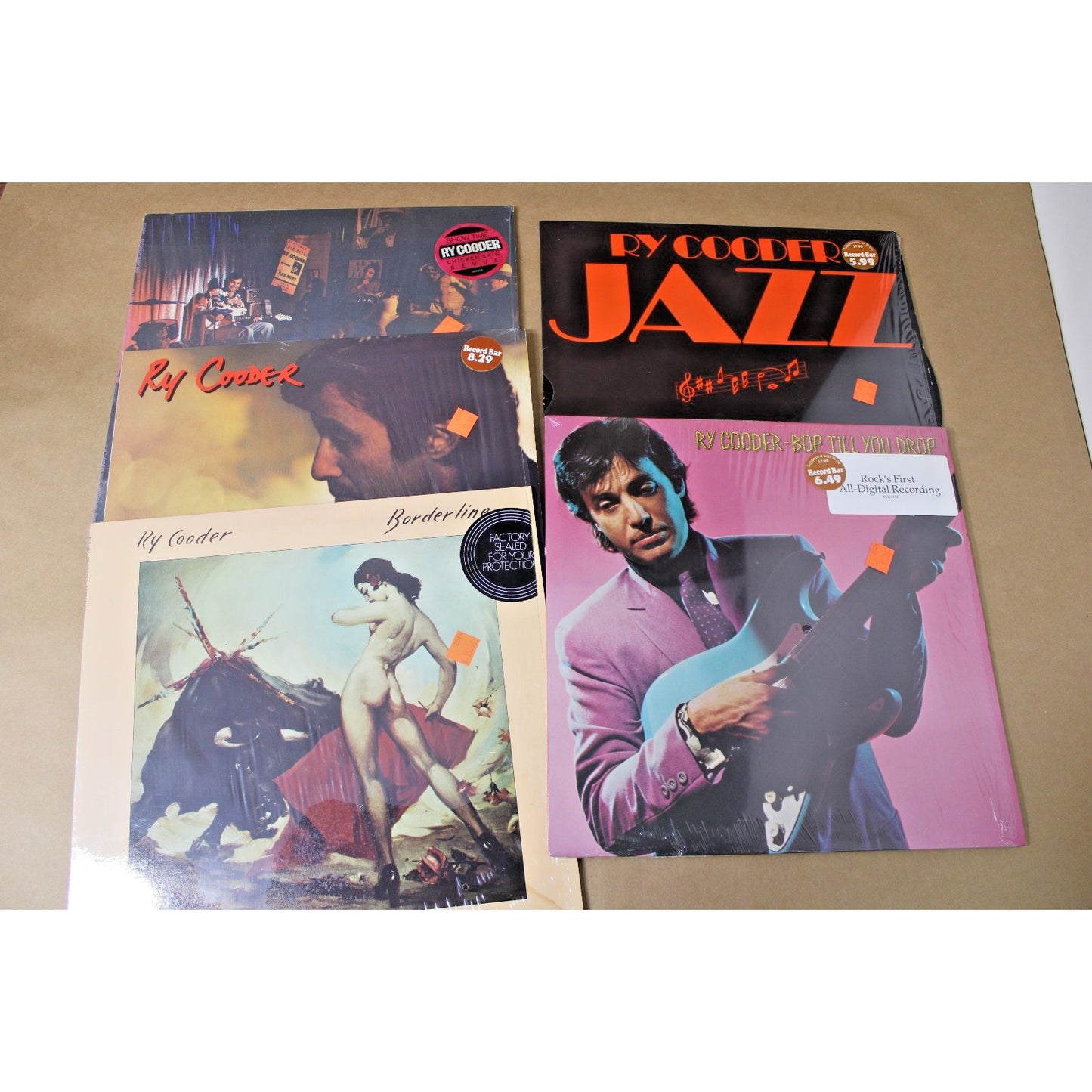 5 Records Collection, Ry Cooder, Slide Guitar Genius, Pristine Vinyl