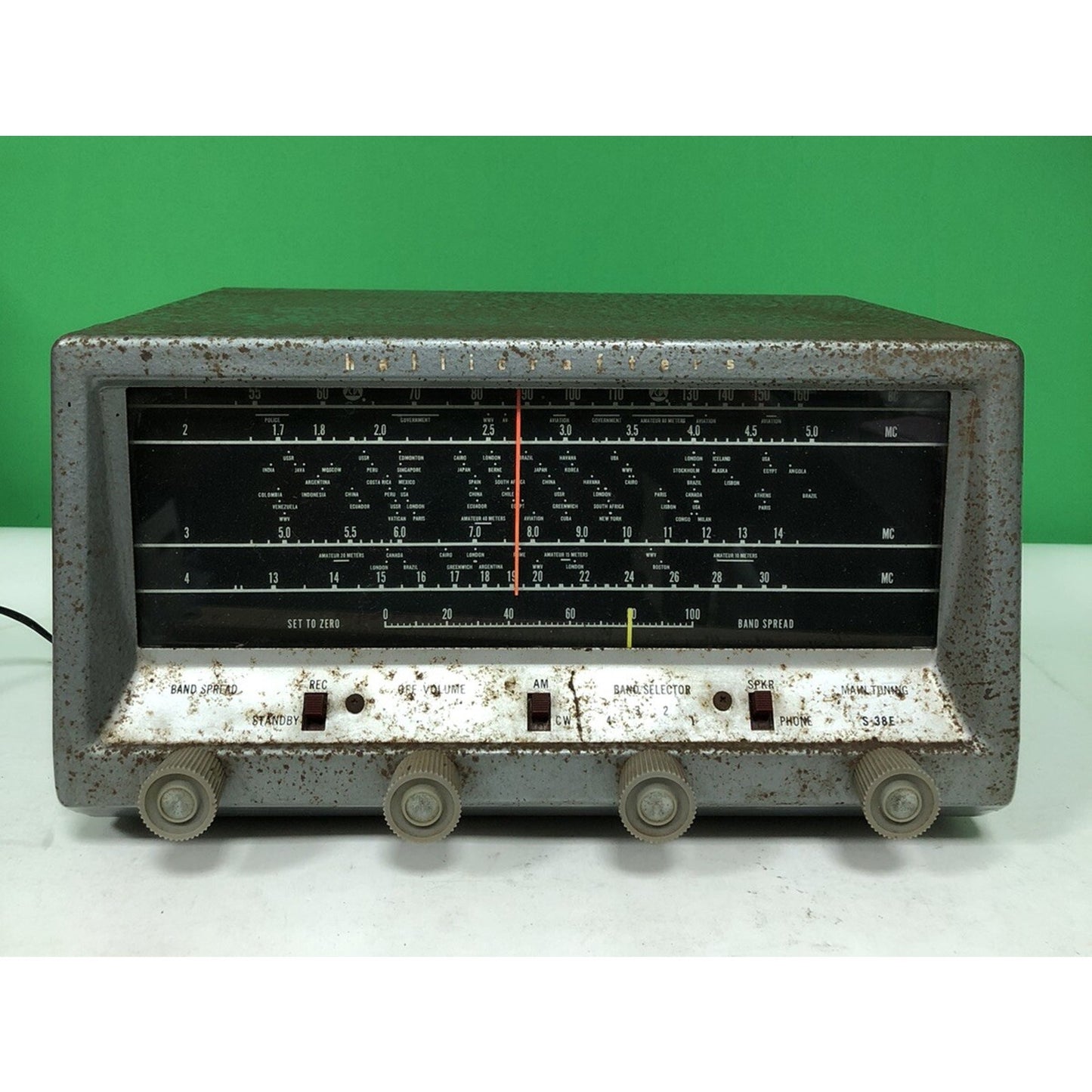 VTG Short Wave Radio Receiver By The Hallicrafters Co. MODEL S-38E Works 4 Band