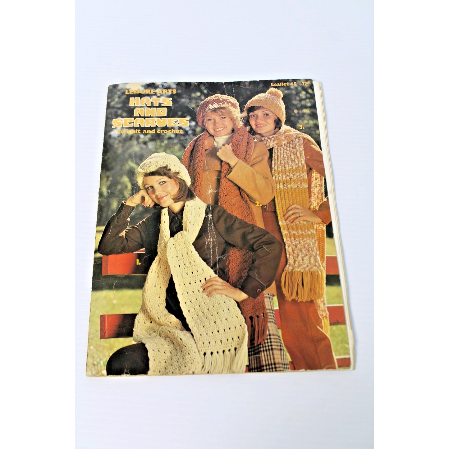Vintage 1970s Knit Crochet Patterns: Leisure Arts- Caps, Hats, Helmets, Scarves