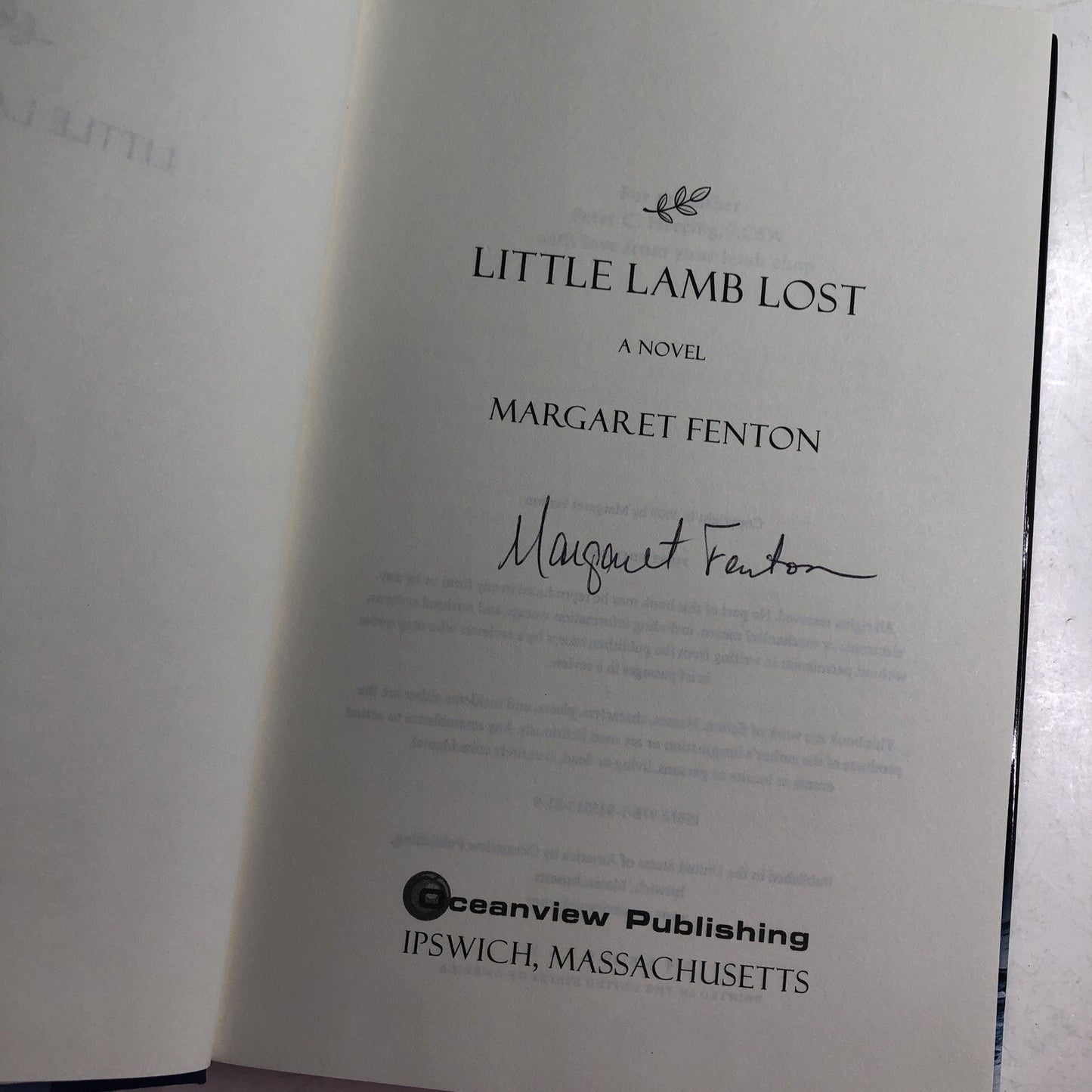 Little Lamb Lost by Margaret Fenton SIGNED Alabama Author HC DJ 2009 1st Edition