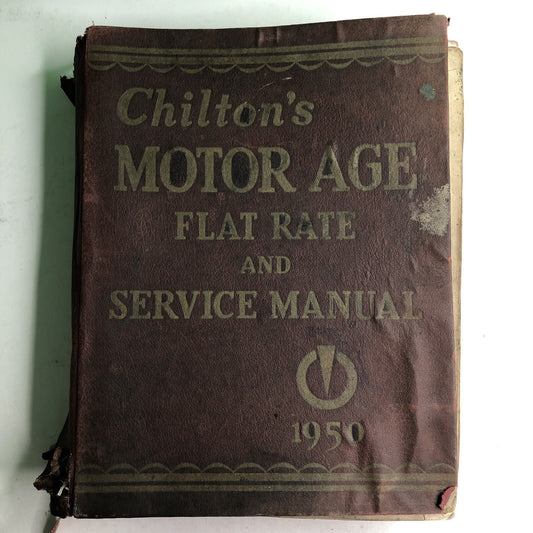VINTAGE CHILTON’S MOTOR AGE FLAT RATE and SERVICE MANUAL 1950 HARDBACK USED