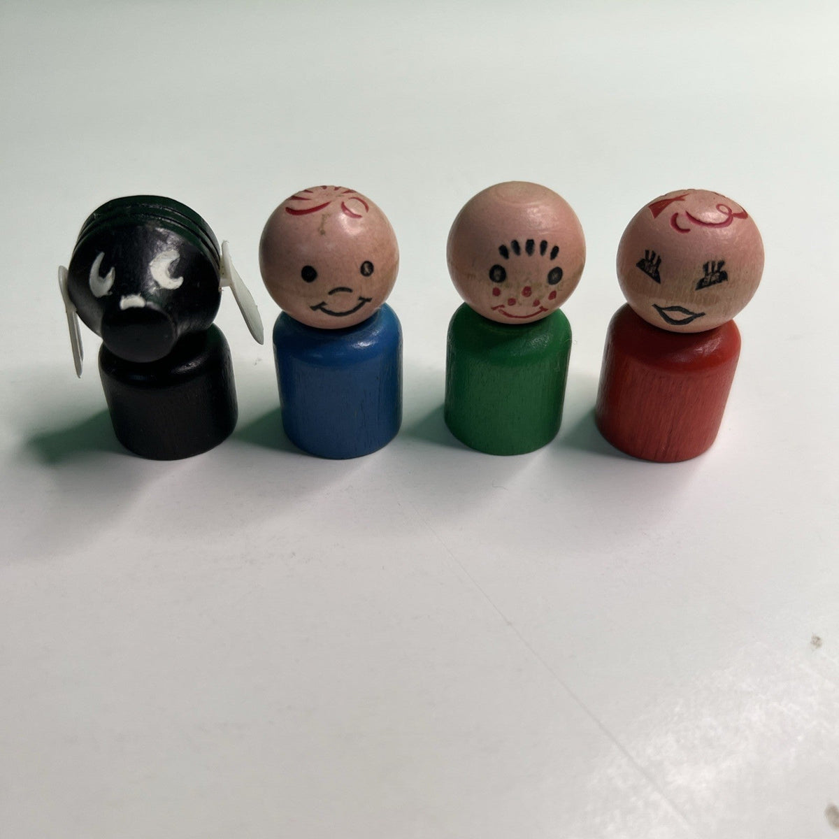 Vintage Fisher Price 1966 Wooden Little People Dog Lot 4 For Ferris Wheel # 969