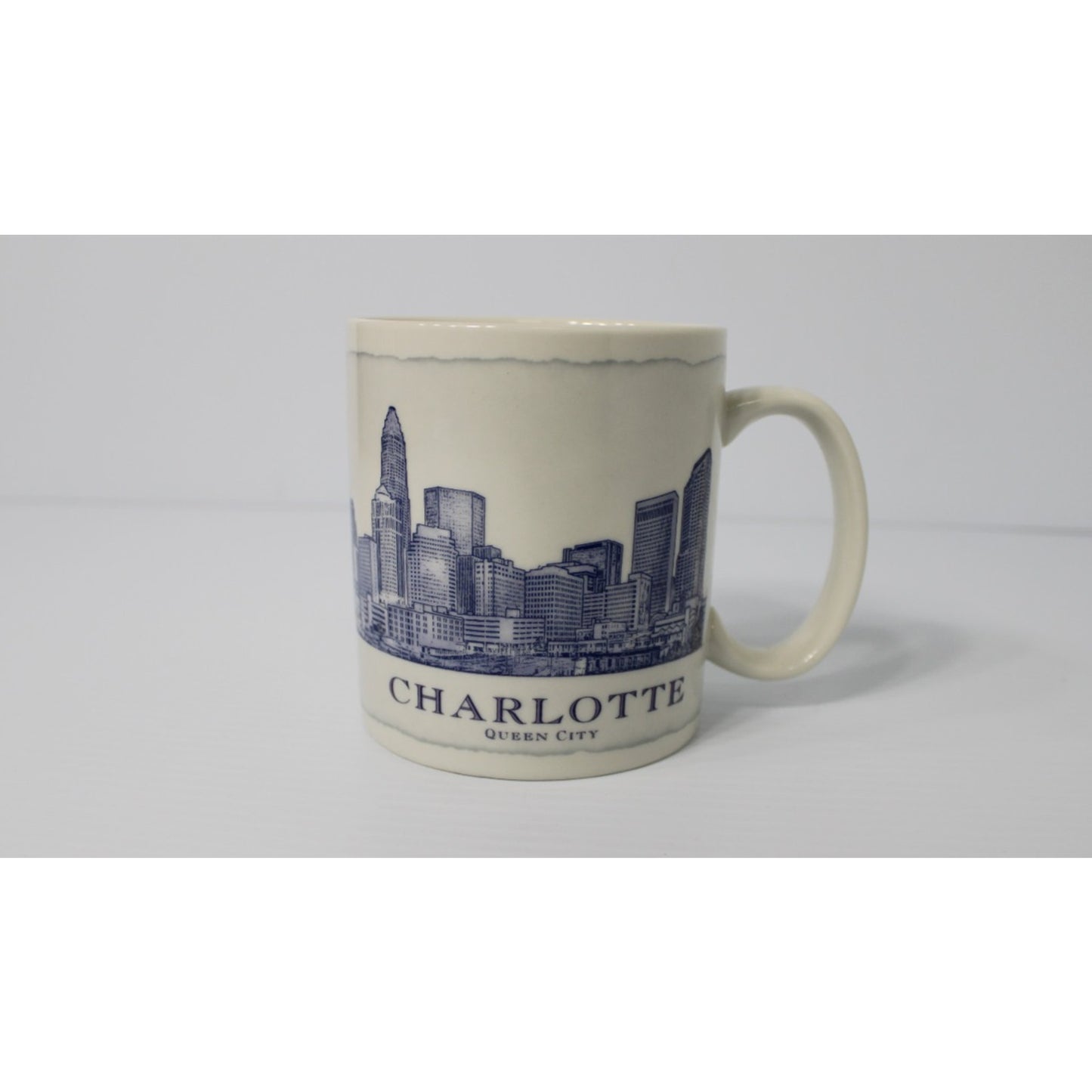 Starbucks Coffee Cup Architecture Series Mug Charlotte NC 2007 Queen City 18 oz
