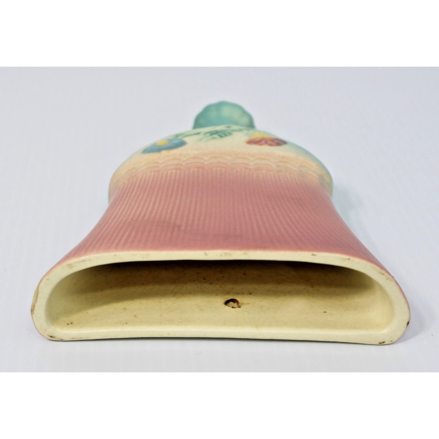 Hull Art Pottery Wall Pocket, Bow Knot Pattern, Whisk Broom Shape, 1949