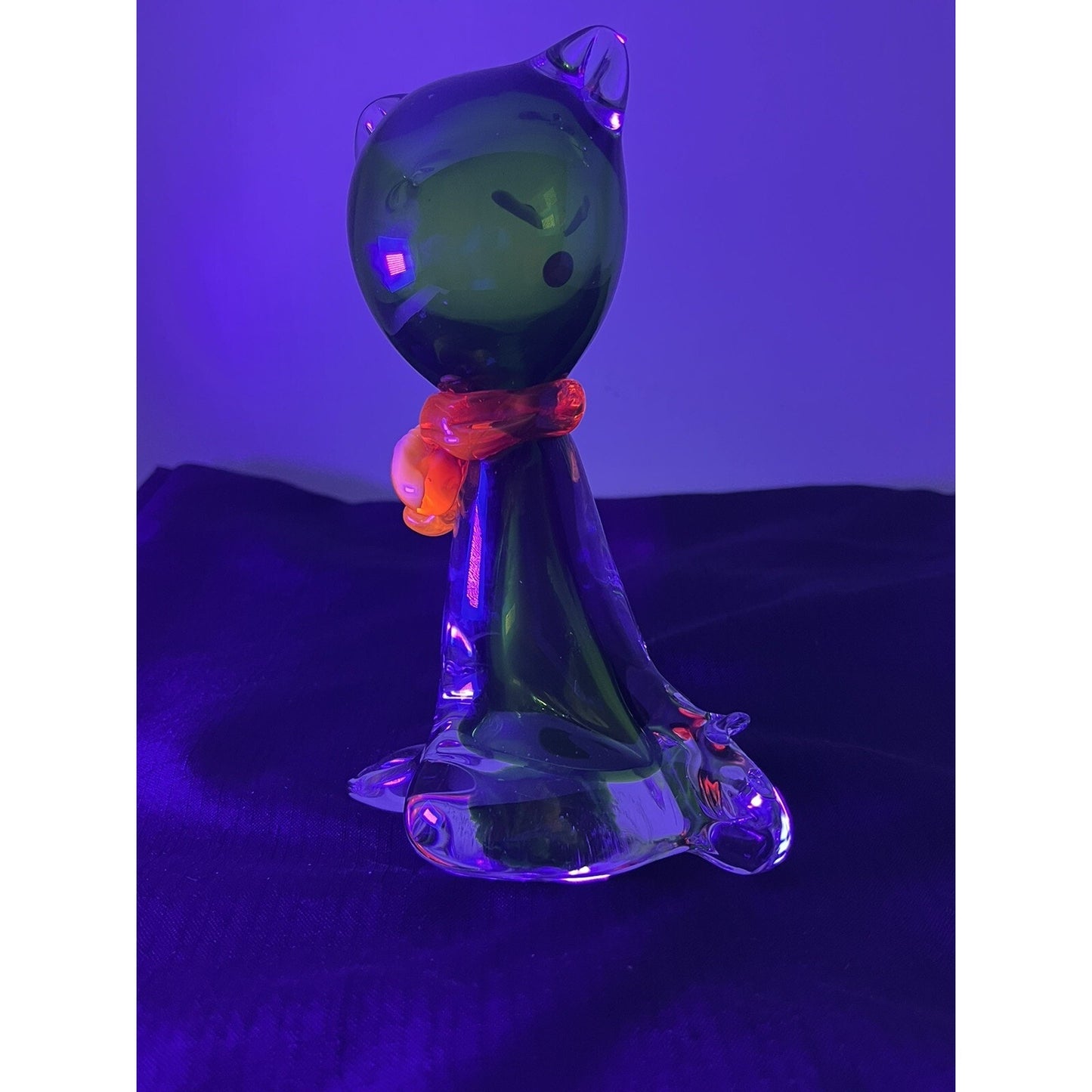 Vetreria artistica cenedese murano italy cat tag perfect glows in blacklight