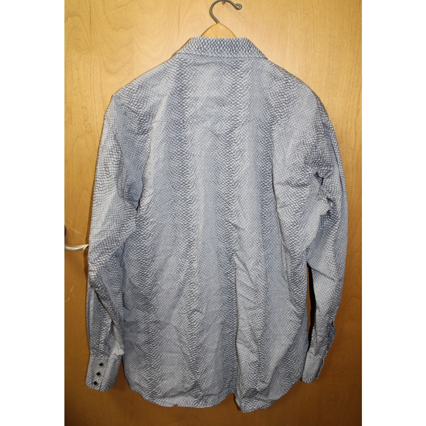 Wrangler George Strait Troubadour Men's XL Grey Snakeskin Print Western Shirt
