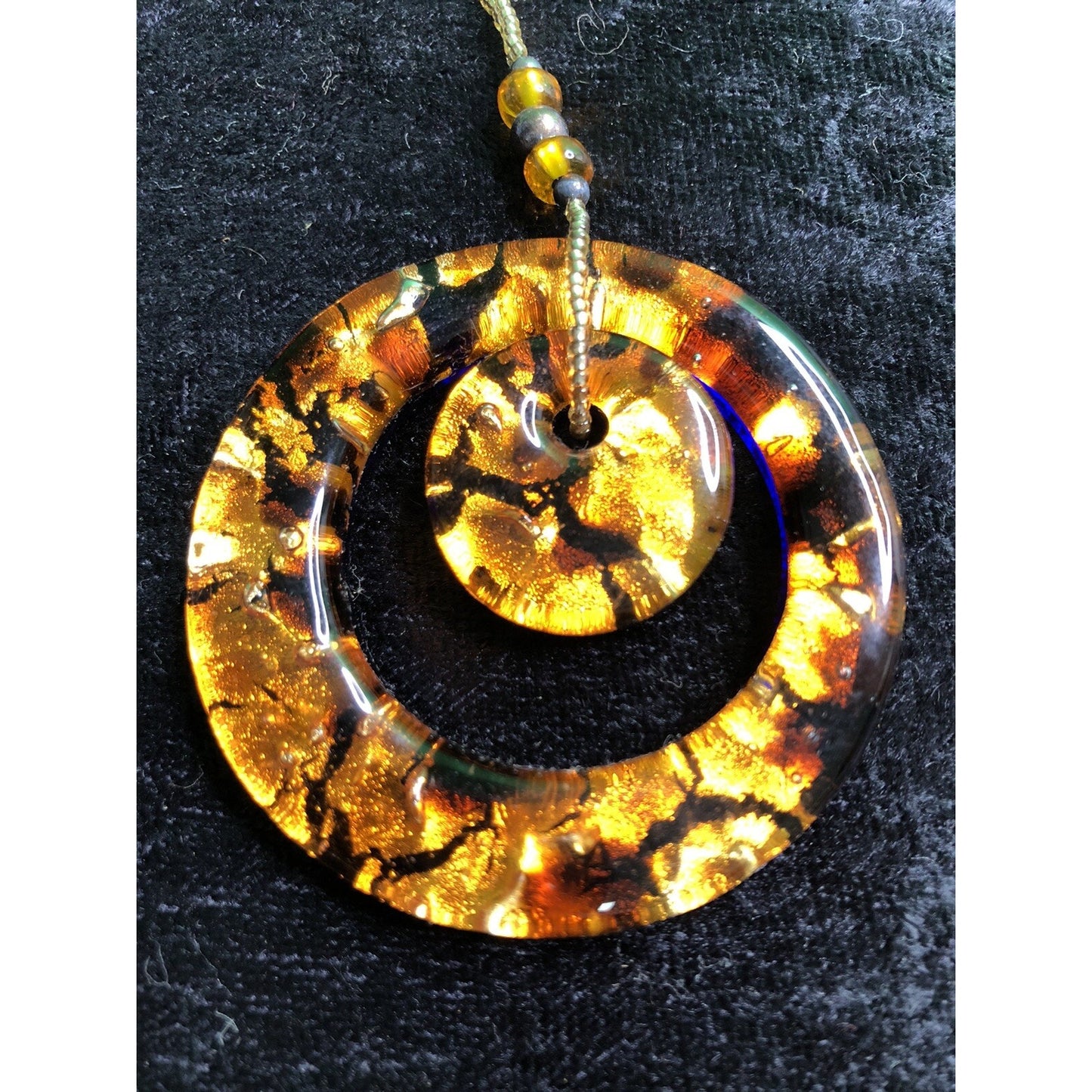 VENETIAURUM Glass Pendant Made In Italy Beaded Necklace 925 Sterling Clasp