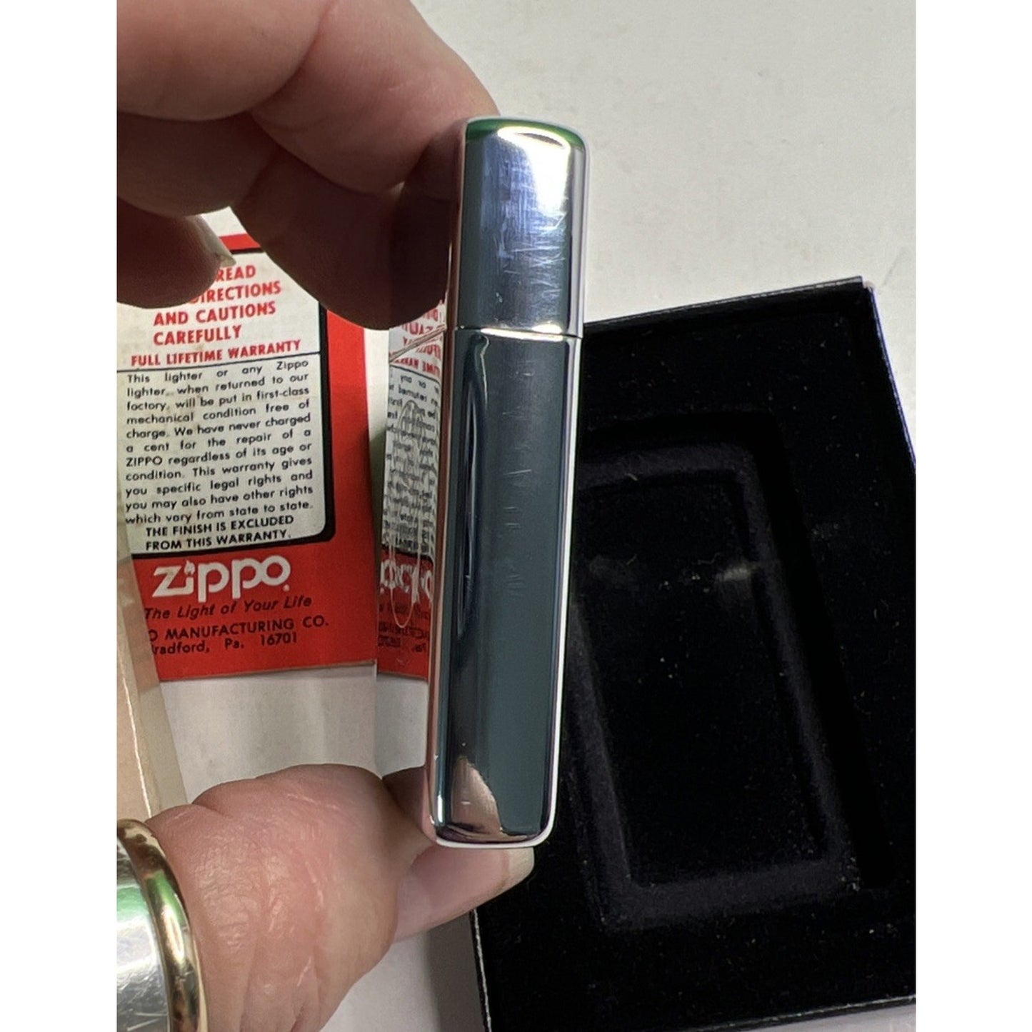 Vintage Zippo Slim Lighter Seal of the City Mobile Alabama In Original Box