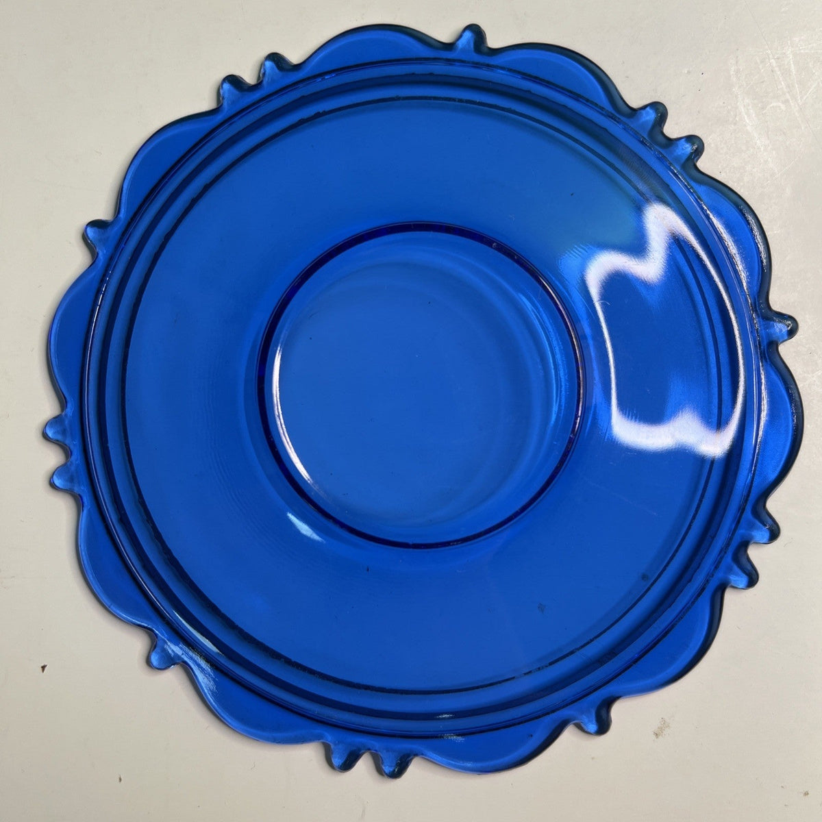 Two (2) L E Smith Mt Pleasant Cobalt Blue Cups & Saucers Vintage Pair