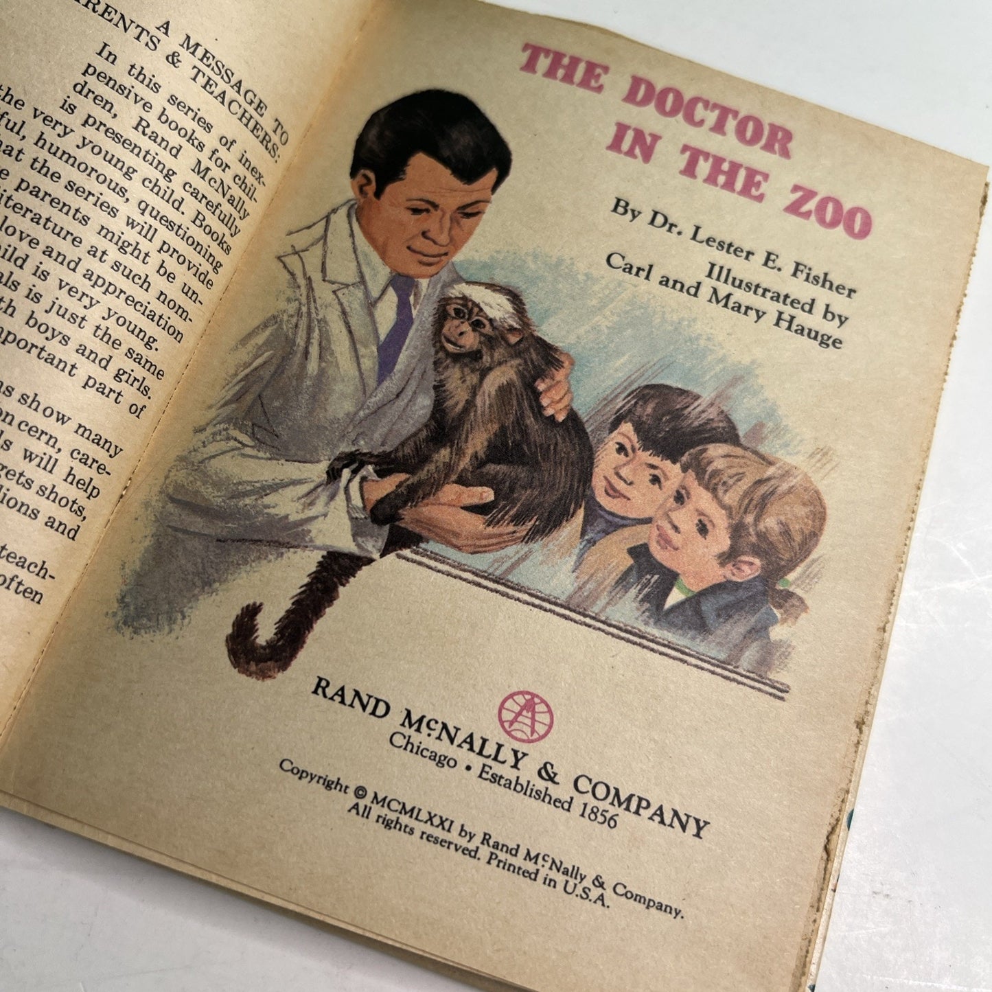 Rand McNally Junior Elf Book Start Right The Doctor in the Zoo 1971 Vintage