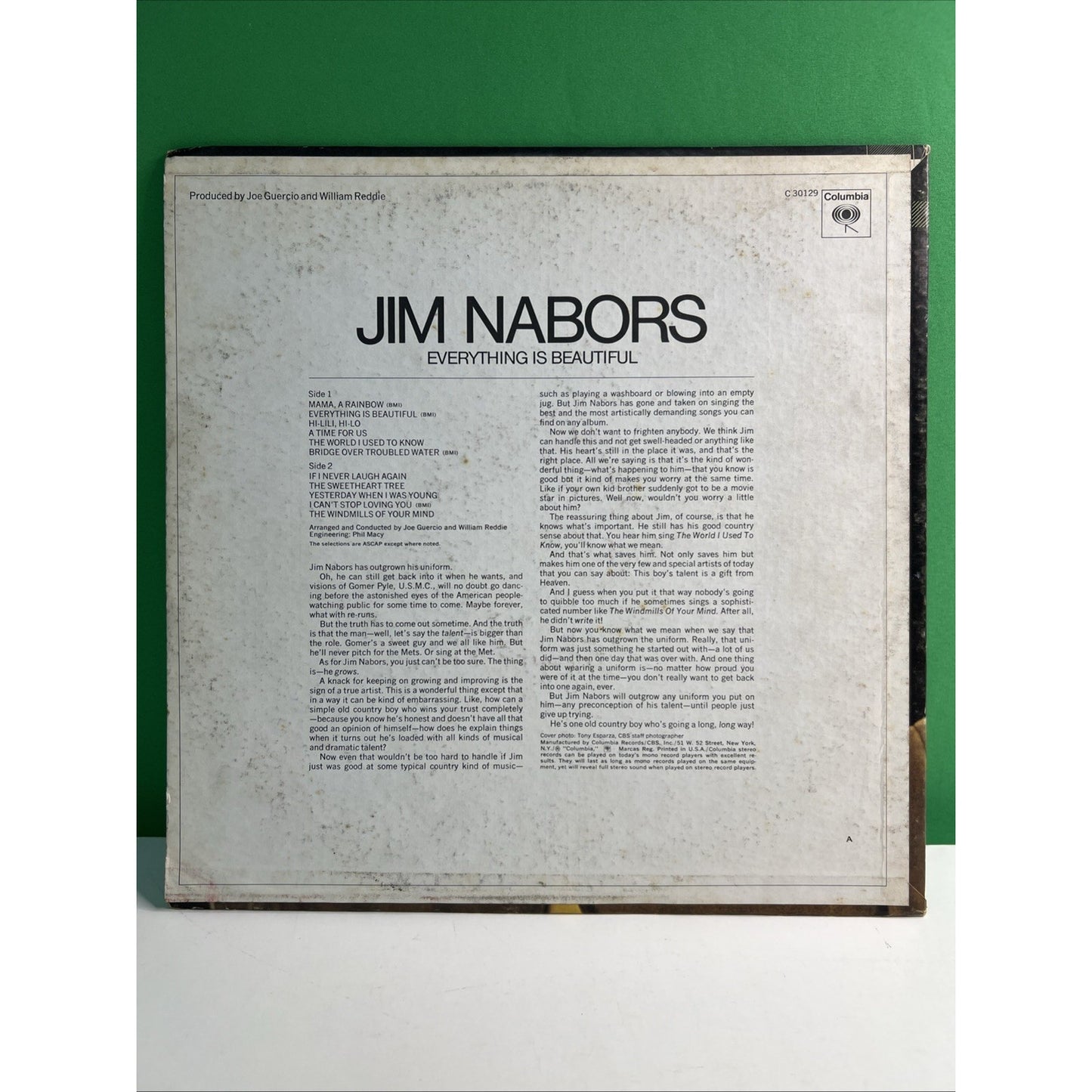 Jim Nabors "Everything is Beautiful" LP Vinyl Record Album Columbia C 30129