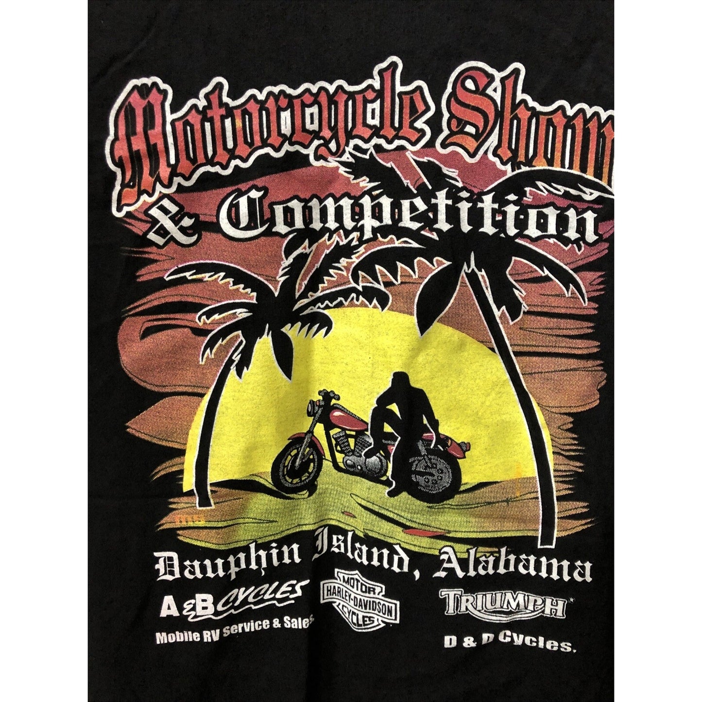 Vintage DAUPHIN ISLAND ALABAMA Motorcycle Show Competition Tshirt XL