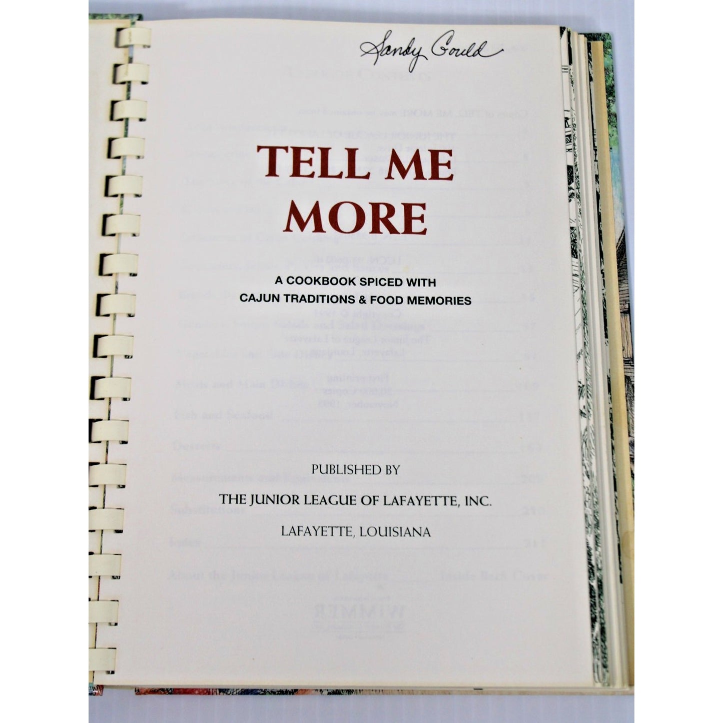 Tell Me More Cookbook, Cajun Traditions & Food, Junior League of Lafayette, LA