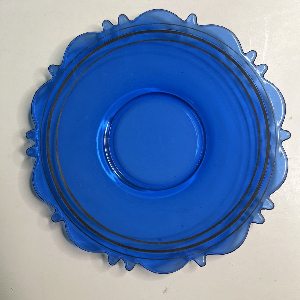 Two (2) L E Smith Mt Pleasant Cobalt Blue Cups & Saucers Vintage Pair