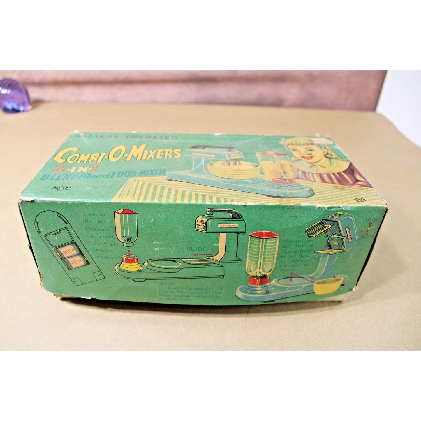 Vintage Daiya Japan Battery Operated Combi-O-Mixers 2•in•1 Toy Original Box