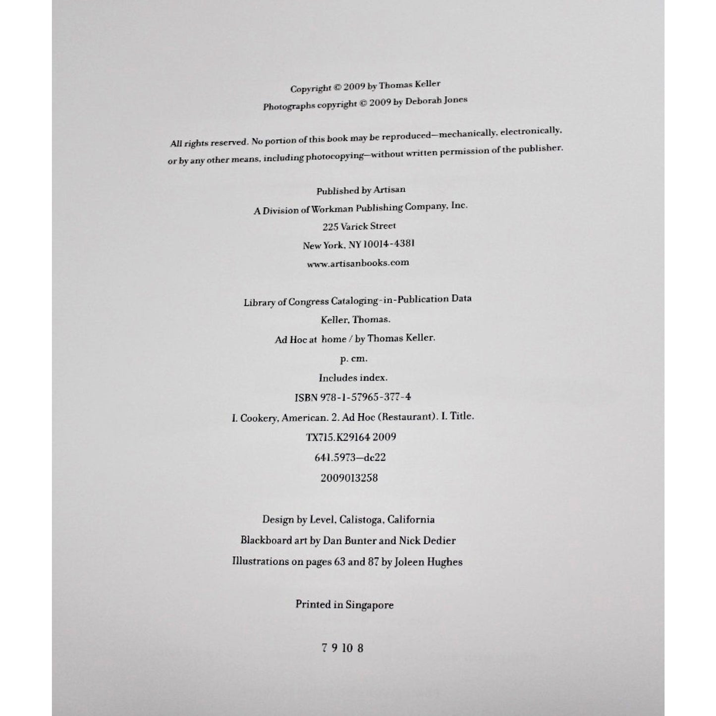 Thomas Keller- Ad Hoc At Home Cookbook, Family-Style Recipes, 2009, HC/ DJ